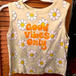 Pastel light green with white and yellow flowers worn once